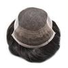 ApexToupees Mens Toupee Human Hair System French Lace Toupee For Men Hair Pieces Natural Hairline Lace With PU Hair Pieces For Men6X8-80% light density#1B10 1B# OFF BLACK+10% GREY view 3