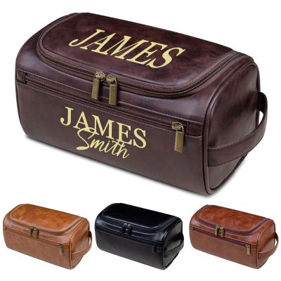 Amesuspes Men's Customizable Hanging Toiletry bag for man Dopp Kit Bag for Travel, Wedding Groomsmen Gifts, Father's DayChristmas Birthday Presents for Dad, Husband, GrandpaLover (Dark Coffee)