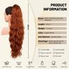 LEEONS 26 inch Drawstring ponytail Extension, Long Wavy pony tails hair extensions for Women - Synthetic Hairpiece Ponytail for Daily Use (Copper Brown) view 2