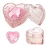 2 Pieces Large Body Powder Puff and Container Powder Container with Puff, Dusting Powder Puff Crystal Case, Body Powder for Women Soft Washable Reusable Velour Face Body Glitter Wet Dry Makeup(Love) view 1