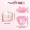 2 Pieces Large Body Powder Puff and Container Powder Container with Puff, Dusting Powder Puff Crystal Case, Body Powder for Women Soft Washable Reusable Velour Face Body Glitter Wet Dry Makeup(Love) view 2