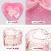 2 Pieces Large Body Powder Puff and Container Powder Container with Puff, Dusting Powder Puff Crystal Case, Body Powder for Women Soft Washable Reusable Velour Face Body Glitter Wet Dry Makeup(Love) view 3