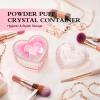 2 Pieces Large Body Powder Puff and Container Powder Container with Puff, Dusting Powder Puff Crystal Case, Body Powder for Women Soft Washable Reusable Velour Face Body Glitter Wet Dry Makeup(Love) view 4