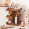 GREFAR Makeup Organizer - Wood 360 Rotating Storage Carousel for Cosmetics,Make Up,Skin Care Multi-Function Display for Vanity,Bathroom Storage,Bedroom Kitchen,Desk,Dorm view 3