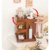 GREFAR Makeup Organizer - Wood 360 Rotating Storage Carousel for Cosmetics,Make Up,Skin Care Multi-Function Display for Vanity,Bathroom Storage,Bedroom Kitchen,Desk,Dorm view 4