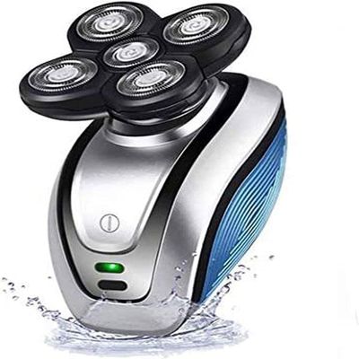 Electric Shaver for Men, 5-in-1 Bald Head Shaver with Beard Trimmer, Nose Trimmer & Cleaning Brush, USB Rechargeable Waterproof Rotary Razor