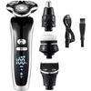 4D Electric Razor for Men, USB Rechargeable Rotary Shaver with Beard, Nose & Hair Trimmer, Wet/Dry Grooming Kit view 1