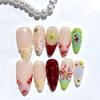 10Pcs Handmade Press on Nails Medium-length Almond Nails with French 3D Flower Seashell Design Summer Ocean False Nail Press on French Tips Nails Handmade Set Reusable Manicure Decoration (M) view 4