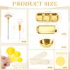 28 Gold Facial Supplies 3 Facial Mask Mixing Bowls 3 Facial Fan Brushes 3 Mask Applicator Brushes 3 Mask Measuring Spoons Skincare Tray 3-Compartment Serving Tray 12 Facial Sponges 2 Spa Headbands view 2