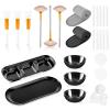 28 Black Facial Supplies 3 Facial Mask Mixing Bowls 3 Facial Fan Brushes 3 Mask Applicator Brushes 3 Mask Measuring Spoons Skincare Tray 3-Compartment Serving Tray 12 Facial Sponges 2 Spa Headbands view 1