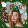 Aiosy Light Up Christmas Tree Headband Santa Hat Headbands Led Xmas Star Headpiece Glitter Foils Party Costume Accessories view 2