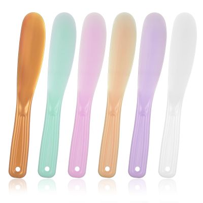 6 Pcs Large Makeup Scoops Spatulas Large Plastic Cosmetic Spatula Face Mask Spatula Reusable Cosmetic Mask Mixing Spoon Scoops Spatulas Beauty Spa Makeup Tools for Skin Care Masks Mixing and Sampling