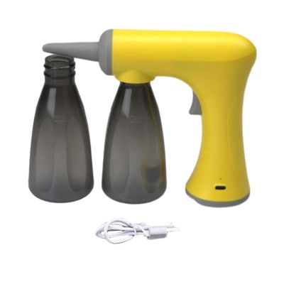 Electric Bubble Device Rechargeable Hair Perming Tool with 2 Bottles USB Cable Salon Styling Foam Machine- Yellow