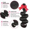 12A Body Wave Bundles Human Hair 14 16 18 Inch 100% Unprocessed Virgin Brazilian Body Wave 3 Bundles Human Hair Weave Natural Black for Women Full And Thick view 2