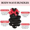 12A Body Wave Bundles Human Hair 14 16 18 Inch 100% Unprocessed Virgin Brazilian Body Wave 3 Bundles Human Hair Weave Natural Black for Women Full And Thick view 4