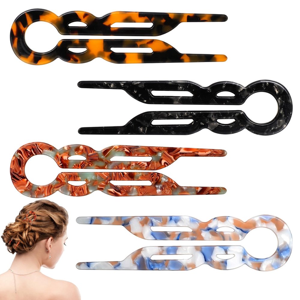 4 Pcs Hair Pins for Women, French Pins Hair, Prestige Hairpin Set, Elegant Prestige Hairpin for Thick Thin Medium Long All Types
