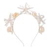 Healvian Mermaid Headband: Mermaid Tiara Crown - Seastar Shell Pearl Bridal Headpiece - Shell Hair Accessories for Women and Girls Beach Wedding Party view 1