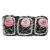 Coolideas creative pure handmade crocheted yarn hair clip hand made crochet hair barrettes cute hair accessories fashion side hair clips for girls (#73 pink rose) view 1