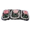 Coolideas creative pure handmade crocheted yarn hair clip hand made crochet hair barrettes cute hair accessories fashion side hair clips for girls (#73 pink rose) view 2