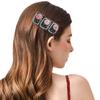 Coolideas creative pure handmade crocheted yarn hair clip hand made crochet hair barrettes cute hair accessories fashion side hair clips for girls (#73 pink rose) view 3