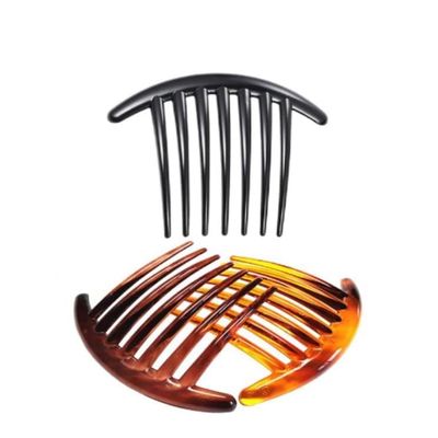 7 Tooth French Twist Comb, 3PCS Plastic Hair Clip, Hair Side Combs, Hair Accessory for Women Girls, Hair Clip Comb Accessories (Black and Brown)