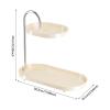 Tier Bathroom Organizer for Makeup and Accessories, 2-Tier Vanity Storage Shelf with Stainless Steel Brackets, 11.89x5.94x12.20 Inch Countertop Organizer for Cosmetics Toiletries Jewelry- White view 3