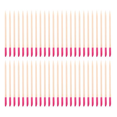 Healvian 50pcs Wooden Nail Stick: Wooden Cuticle Pusher Sticks For Nails - Dual-Ended Sanding Tools For Manicure Pedicure Diy Detailing And Polishing