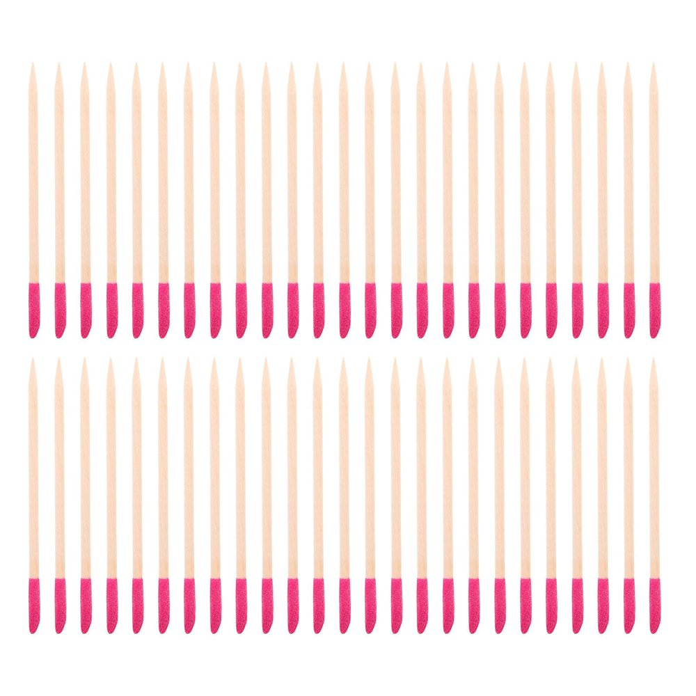 Healvian 50pcs Wooden Nail Stick: Wooden Cuticle Pusher Sticks For Nails - Dual-Ended Sanding Tools For Manicure Pedicure Diy Detailing And Polishing