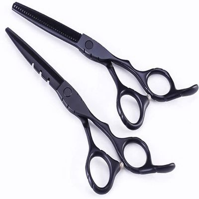 6 Inch Hair Cutting Scissors with Case - Sharp and Precise Cut, Perfect for Women and Men (Black FlatCut6Inch)