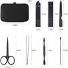 AOMIG Nail Clipper Set 7 pcs Manicure Pedicure Nail Care Kit with Luxurious Leather Case Fingernail Toenail Clippers Portable Stainless Steel Ear Pick Eyebrow Scissors Fingernail File Tweezer Kit view 2