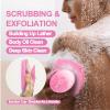 ARIOSOX Silicone Body Scrubber with Suction Cup, Gentle Texture Exfoliating Body Scrubber for Men and Women On Sensitive Skin, Build Up Lather, Deep Skin Clean (Body+ Face Scrubber Pink) view 4