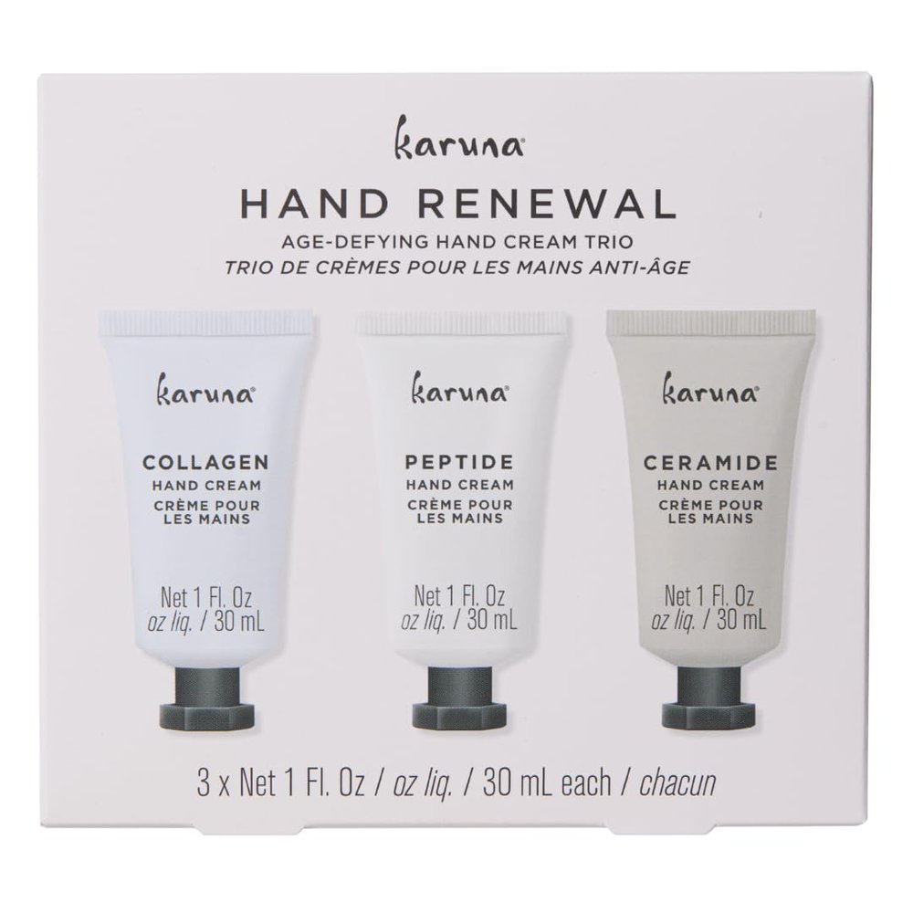 Karuna Age-Defying Hand Cream Trio, 3 Pack Hand Renewal (15ml Each) Hydrating, Nourishing Hand Lotion Gift Set