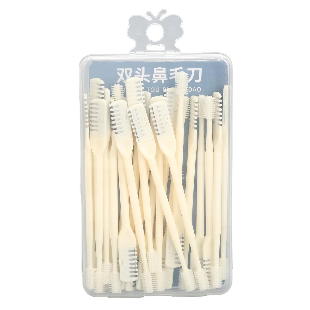 ChiweiJ 24 Pcs 360 Degree Rotating Nose Hair mmer, Double Head Nasal Plucker Tweezers, Manual Nose Hair Cutter with se Friendly Design for Gentle mming,