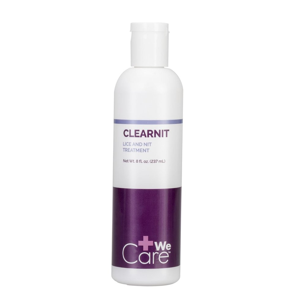Dynarex WeCare ClearNit Lice & Nit Treatment - Single-Use Head Lice Treatment, Hypoallergenic, for Home & Professional Use - 8 oz. Bottle, 1 Count