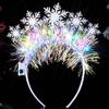 Uranian Light Up Christmas Headbands LED Snowflake Hairbands Glitter Snowflake Halo Crown Glow Festival Hair Accessories for Women view 1