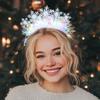 Uranian Light Up Christmas Headbands LED Snowflake Hairbands Glitter Snowflake Halo Crown Glow Festival Hair Accessories for Women view 2