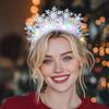 Uranian Light Up Christmas Headbands LED Snowflake Hairbands Glitter Snowflake Halo Crown Glow Festival Hair Accessories for Women view 4