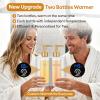 Massage Oil Warmer Heater with 4 Massage Oil Bottles and 2 Funnels,Adjustable Temp (86149F)&Timer (0.524H) Lotion Warmer,Dual Bottle Heated Oil Dispenser for Spa, Salon & Home Use(Silver) view 3