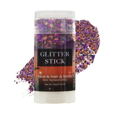 Black Orang and Purple Halloween Body & Face Glitter Stick,WaterproofLong-LastingSparkling for Singer Concert Outfits, Festival Rave Mermaid Accessories Chunky Glitter Makeup for Women (08#)