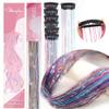 Hair Tinsel Pack of 12 Pcs Clip in Hair Tinsel Colorful Glitter Tinsel Hair Extensions Tinsel Fairy Hair Party Dazzle Hair Accessories Strands Kit for Women(24 Inch,Colorful#) view 2