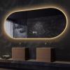 24V Full-Power Bathroom Vanity Mirror with Lights for Wall - Frameless Fogless Pill-Shaped Lighted Glass Mirror for Makeup and Shaving(Horizontal,50x80cm) view 1