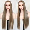 U&A Ua Hair 9x7 Glueless Synthetic Lace Front Wig Wear And Go Pre Plucked Pre Cut Straight Wig Vivid Self Growing Clean Hairline with Tiny Knots Natural No Glue Wig 22Inch view 1
