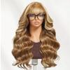 13x4 Invisible Lace Wig150% Density Human Hair - Light Brown Blonde Balayage with Pre-cut Bangs (Glueless) (18inches) view 1