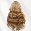 13x4 Invisible Lace Wig150% Density Human Hair - Light Brown Blonde Balayage with Pre-cut Bangs (Glueless) (18inches) view 3