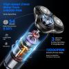 Black Electric Razor for Men with 3-Blade Rotary System, Touch Switch, LED Display, Travel Lock view 4