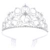 DECHOUS Rhinestones Princess Tiaras: Women Sparkling Crown With Combs - Zinc Alloy Wedding Bridal Hair Accessories For Birthdays & Performances view 1