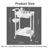 2 Tier Beauty Tool Trolley,Mobile Clinic Storage Cart,with Drawer and Liftable Trash Can, for Clinic Salon Office(White) view 2
