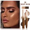 evpct Black Cocoa & Bronzer Shimmer Cream Contour Stick Face Body Makeup Dual Ended, no Transfer Waterproof 2 in 1 Cream Concealer Stick Contouring Makeup, Nose Contour Bronzer Sticks Face Highlighter view 2