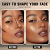 evpct Black Cocoa & Bronzer Shimmer Cream Contour Stick Face Body Makeup Dual Ended, no Transfer Waterproof 2 in 1 Cream Concealer Stick Contouring Makeup, Nose Contour Bronzer Sticks Face Highlighter view 4