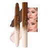 evpct Darker Nude & Light Pink Cream Foundation Stick Face Body Makeup Dual Ended, no Transfer Waterproof 2 in 1 Cream Concealer Stick Contouring Makeup, Nose Contour Bronzer Sticks Face Highlighter view 1